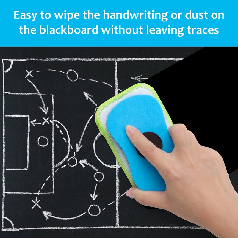 3 Pack Chalk Eraser for Chalkboard, Pletpet Microfiber Dustless Magnetic