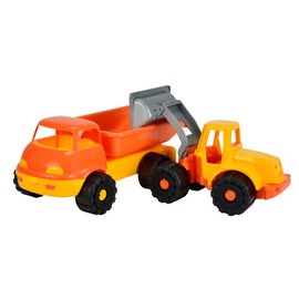 Simba 107132456 - Lastkraftwagen Kipper mit Bagger