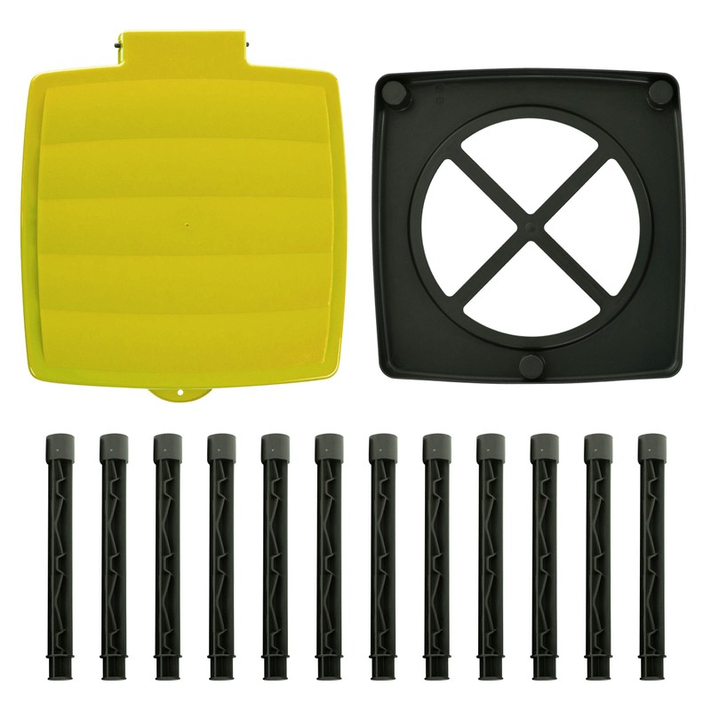 Grizzly Sack Holder Yellow Lid Adjustable 120L Refuse Bag Stands