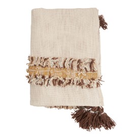 SARO LIFESTYLE Tassel & Fringe Throw Blanket