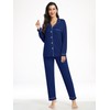 YOPUGEE Womens Modal Button Up Pajamas 2 Piece Long Sleeve