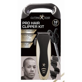 Cutting Edge Hair Clippers for Men, 10 Piece Haircut Kit, Clippers, Sharp Stainless-Steel Blades, Adjustable Taper, Includes 4 Guide Combs (3, 6, 9, 12mm), Scissors, Comb, Oil, Brush, Travel Case