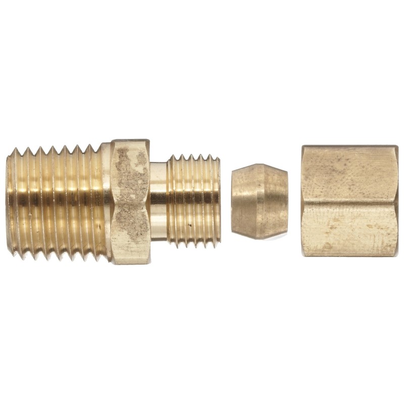 Anderson Metals 50068-0408 Brass Tube Fitting, Connector, 1/4" Compression x