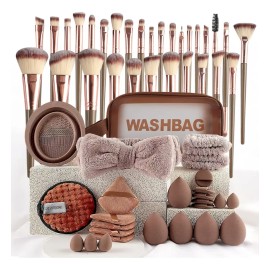 Brochas De Maquillaje Professional,56 Piezas Set De Estuche