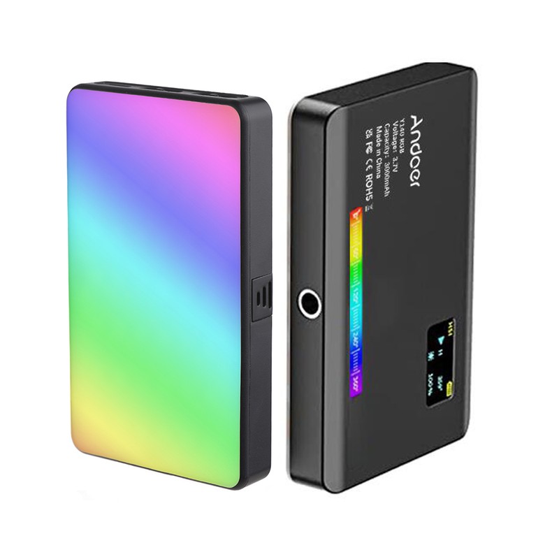 Andoer Y140 RGB LED Video Light Rechargeable Photography Fill Light