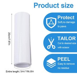 ANNTHOR Rascadores para Gatos, 20cm*5m Cinta Antiarañazos para Gatos, Protector de Puerta de Perro Que Rasca sin Residuos, Protector de Muebles de Gato Recortable para Sofá, Alfombra, Puertas