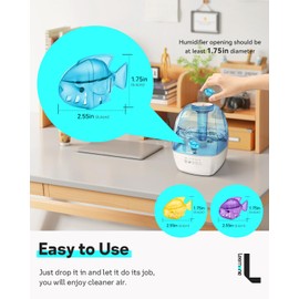 Leemone Humidifier Cleaning Fish for Humidifiers & Fish Tanks, 10 Pack Humidifier Cleaner, Purifies Water, Reduces Scale