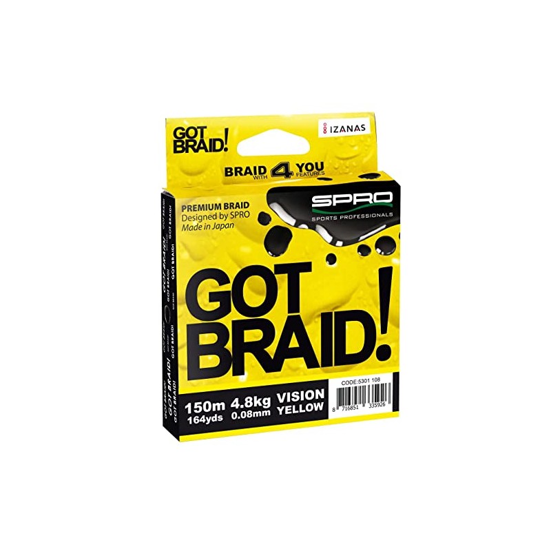 Spro GOT Braid 4-Way 150 m Vision Yellow / 0.08