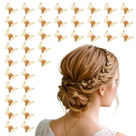 40Pcs Gold Butterfly Hair Clips for Women, Hollow Butterfly Metal Claw Clips, Strong Hold Jaw Clip for Women Girls Fashion Styling (Gold)