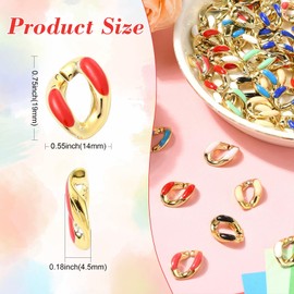 Airssory 135 pcs 9 Colors Rainbow Oval ABS Plastic Twisted Linking Rings Chains UV Plating Colorful Quick Link Connector Chain for DIY Jewellery Making Craft Decoration