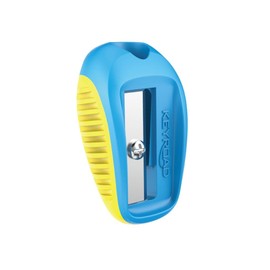 KEYROAD Ergonomic Pencil Sharpener Single / 2 Pieces / Plastic / Steel Blades / Pencils and Coloured Pencils / Blister - Mixed Colours / Sharpener Sharpener