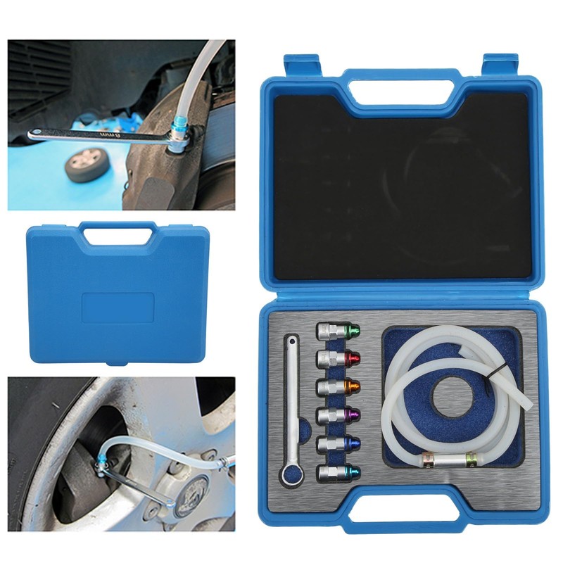 CHICIRIS Brake Bleeder Wrench Kit Metal Rubber 7‑12mm 6 Adapters