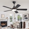 ZMISHIBO 44" Ceiling Fans with Lights, Black Modern Ceiling Fan