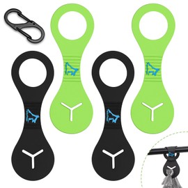 PuppyDoggy Dog Poop Bag Holder for Leash Waste Bag Carrier Dog Poop Bag Dispenser for Walking Running Bicycle Accessory 4 Pieces (Black + Green)