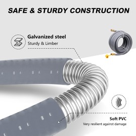 Larrik Natural Gas Hose 1/2 Inch 10Ft, Natural Gas Line Hose for Blackstone Griddle, with Quick Connect Fittings, Use for Grill,Patio Heater,Pizza Oven,BBQ Conversion, CSA