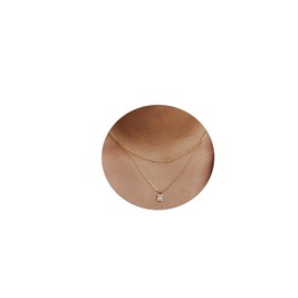 LEXODY CZ Diamond Necklaces for Women Dainty Gold Necklace Layered CZ Necklace 14k Gold Plated Simple Gold Diamond Choker Necklaces for Women Trendy Jewelry