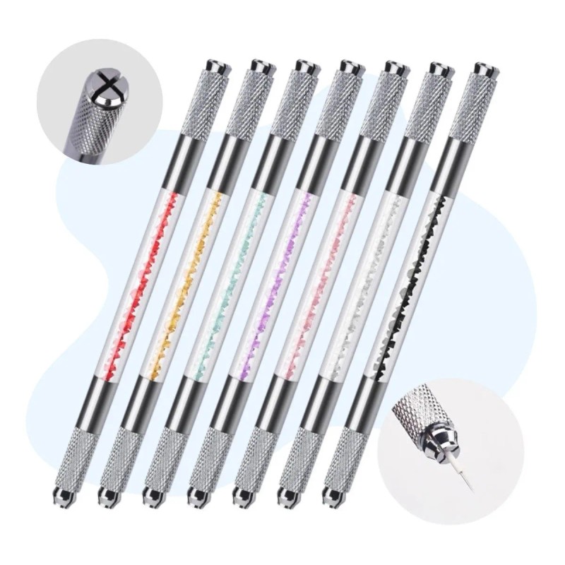 Kit Pluma Navaja Piel Practica Microblading Tatto Cejas Al Azar