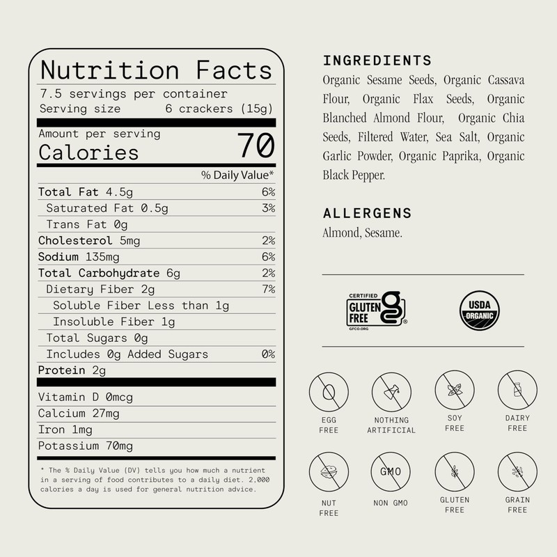 Julian Bakery® Organic Seed Crackers - Salt & Pepper 4oz