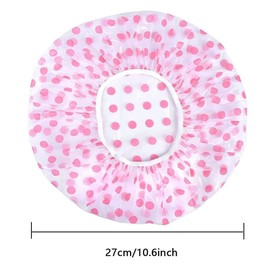 Shower Caps for Women, 3 Pack Reusable Travel Shower Hat with Elastic Band Waterproof Bath Cap Multipurpose Shower cap for Home Use, Spa, Ladies, Girls 27cm