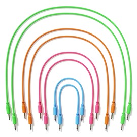 ExcelValley - 8-Pack - Mono Modular Patch Cables TS 3.5mm 1/8 inch Eurorack Synthesizer [8D-Pack]