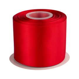 Double Faced Satin Ribbon, 75mm X 22M, Solid Polyester Craft Ribbon, Perfect for Gift Wrapping, Crafts, Wedding Party Ceremony Decoration, Floral Arrangement, Sewing (Red)