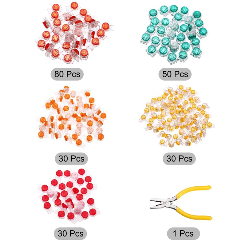 uxcell 221Pcs UY/UY2/UR/UR2/UG Wire to Wire Connector Kit K1/K2/K3/K5 Corrosion-Resistant