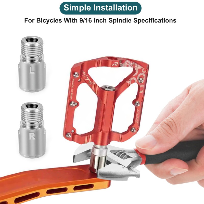 1 Pair Chrome-Molybdenum Steel Bicycle Pedal Extender, Extended Pedal Spacer