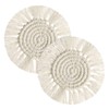 CRAFFANCY 2Pcs Woven Coasters, Round Macrame Absorbent Coasters Drink Cotton