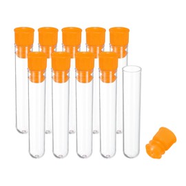 PATIKIL 2.4" Length Plastic Sewing Needle Storage Holder, 10 Pcs Portable Embroidery Needle Pin Toothpick Storage Tubes Case for Craft Knitting, Orange