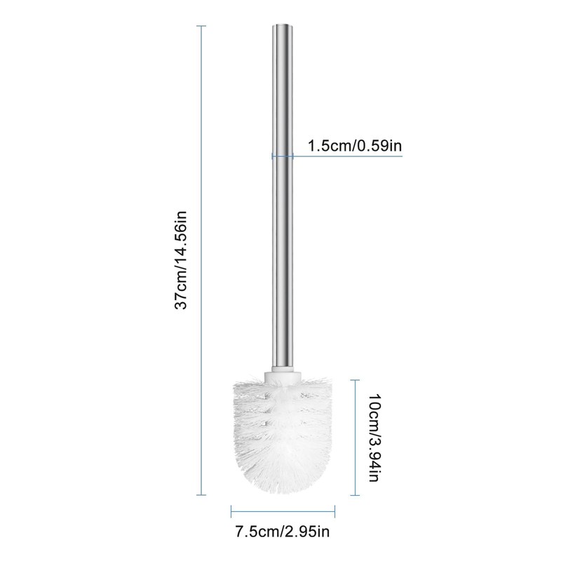 Toilet Brush with Stainless Steel Handle, 7.5 cm Diameter, Set