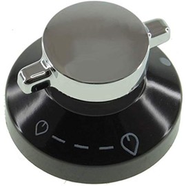 Spares2go Gas Control Knob Switch & Shaft for New World 444440036 600SIDLM Oven Cooker Hob (Silver/Black)