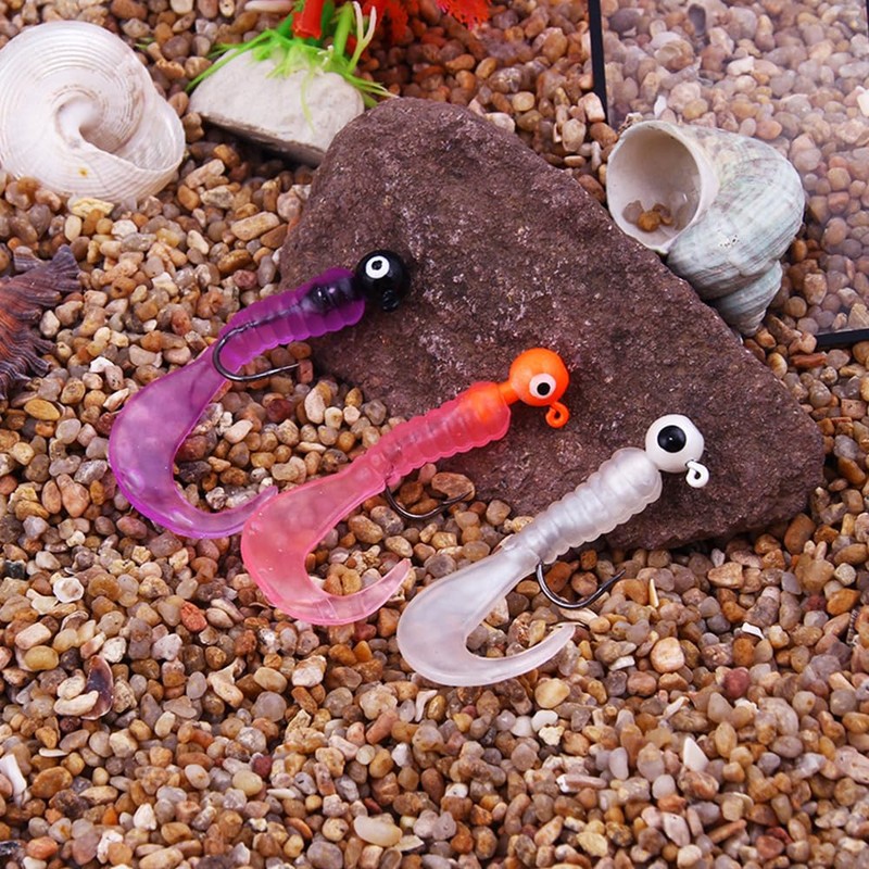 17Pcs Fishing Lures Jig Head Hooks Football Jig Head Hooks