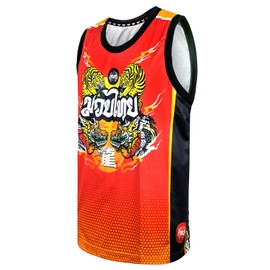 Tuff Sport Tank Top Muay Thai Boxing Vest Top Workout Shirt Sleeveless Gym Fitness Training (L, TUF-TT104)