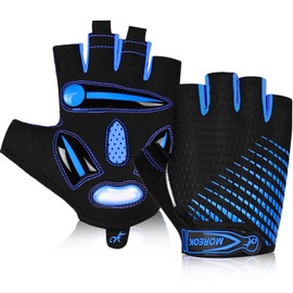 Half Finger Bike Gloves Cycling Gloves MTB Gloves, [5MM Shock-Absorbing SBR Gel][Ultra Ventilated] Bicycle Gloves-for Cycling,Training,Workout,Sports-for Men/Women-Blue-M