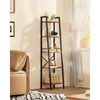 Furologee 5 Tier Ladder Shelf,Tall Bookshelf with 2 Hooks,Narrow Bookcase