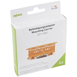 WAGO Mounting Adapter 221-500/995-002 | Mounting Adapter from the Series 221 (4 mm²), for Mounting on TS 35, Pack of 2, for Screw Mounting, Orange