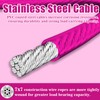 VIVBOO Stainless Steel Cable & Wire Rope 3/16" Vinyl Coated