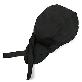 Chefs Cap SUPERTOOL Fashion Kitchen Cook Hats Hotel Chef Waiter Work Cap Canvas Elastic Skull Cap Pirate Cap Professional Catering Chef Hat Bandana Cap Ribbon Cap Turban (Black)