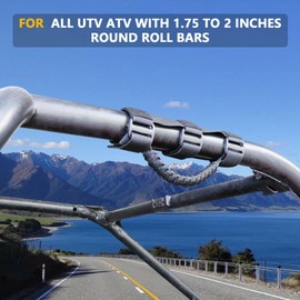 West-xingzhe 2 Pack Bar Grab Handles Paracord Grip Handles with Dome Light fit 1.5”-2.0” for UTV ATV Polaris Ranger RZR XP900 1000 Honda Pioneer Talon Kawasaki Wildcat Yamaha YXZ Can Am,Black