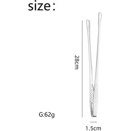 12 Inch Stainless Steel Korean & Japanese BBQ Tongs - Heat-Resistant, Rust-Proof, Effortless Cleaning! Ideal for Grilling Fish, Steak, Salad, or Buffet Setup - Ultimate Home, Hotel, Restaurant