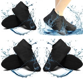 3 Pairs of Shoe Covers, Waterproof Rain Protection Shoes for Men and Women, Reusable Latex Overshoes with Non-Slip Waterproof for Rain, Snow Day, Desert Beach (for Shoe Sizes 38-46)