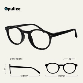 OPULIZE Zen Reading Glasses 3 Pack Cool Round Frame Spring Hinges Scratch Resistant Matte Black Shiny Dark Brown Matte Purple Mens Womens RRR24-125 +1.50