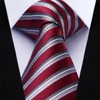 HISDERN Striped Wedding Tie Handkerchief Men's Necktie & Pocket Square