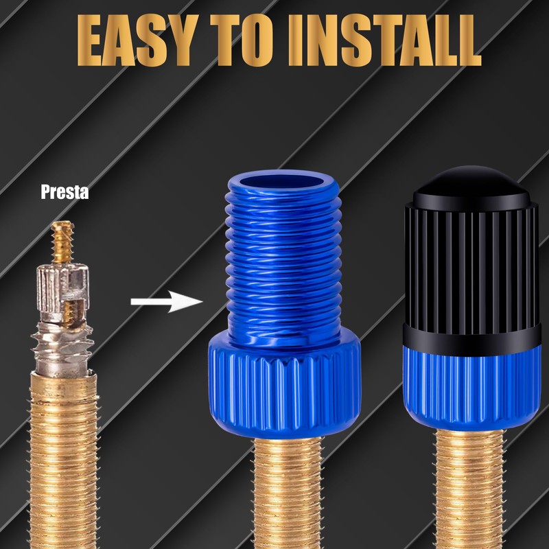 MEAJOO 2PCS Presta Valve Adapter, Aluminum Convert Presta to Schrader