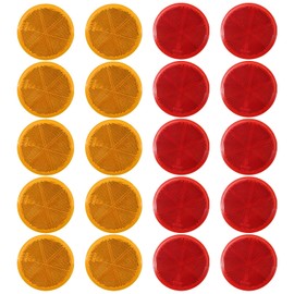 Vkinman 3" Round Reflector, 10 Red and 10 Amber Reflector, Replace for Trailers Trucks Automobiles Mail Boxes Boats SUV's RV's Industrial Applications
