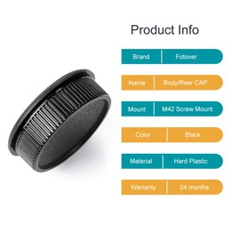 Fotover Body Cap and Lens Rear Cap Cover Replacement Set for Leica M42 42mm Lens&Cameras,2 Sets