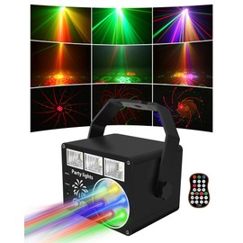 Vicalo Disco Light Party Light with Remote Control, Music Controlled Disco Light with Strobe, LED Light DJ Projector Party Light for KTV, Stage, Pubs, Wedding, Family Reunion, Club, Holidays