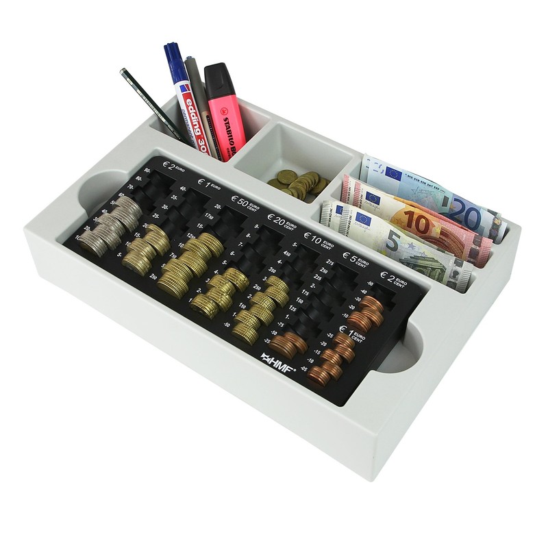 HMF 3210-02 EURO Coin Counter Tray, 3 Bill Compartments, Noteholder,