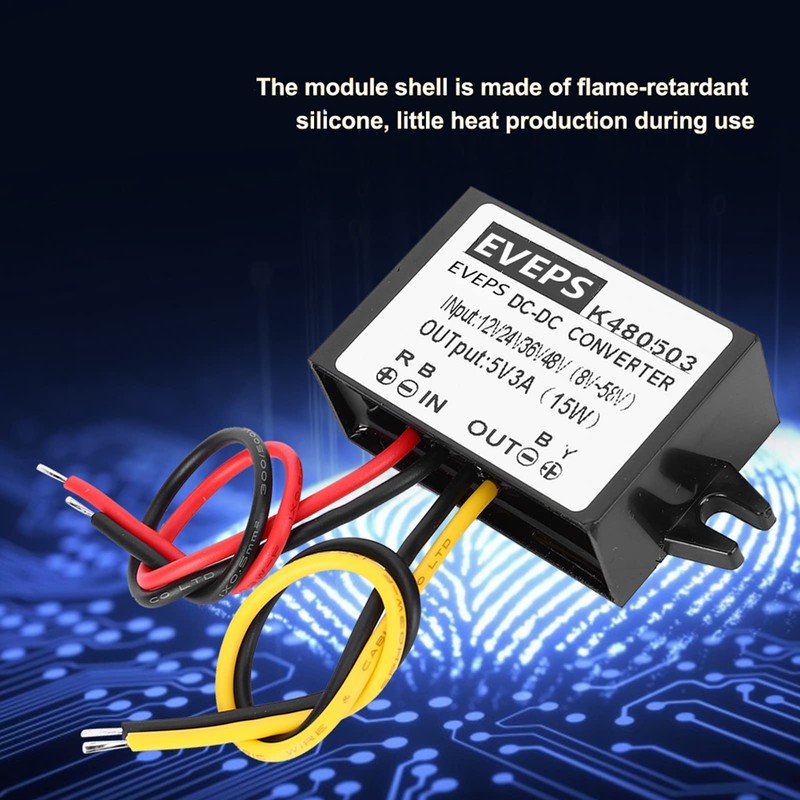 DC-DC 12V/24V/36V/48V to 5V 3A Step Down Power Supply Module