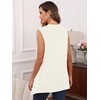 Heymoments Cardigan for Women White Small Draped Open-Front Sleeveless Lightweight